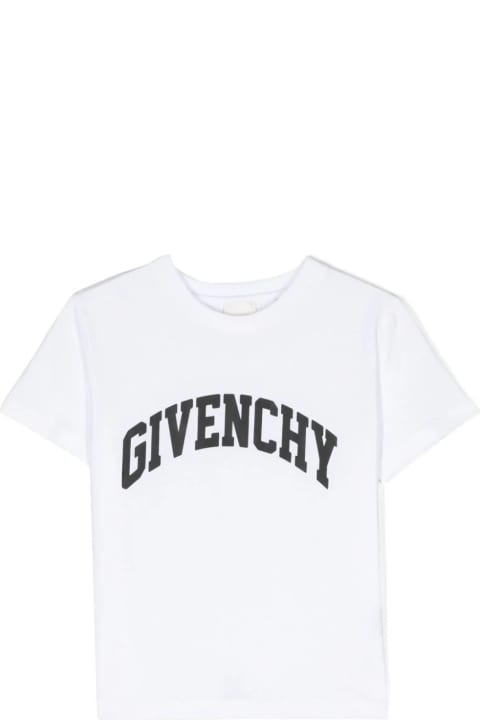 Givenchy Kids Givenchy White T-shirt With Arched Logo