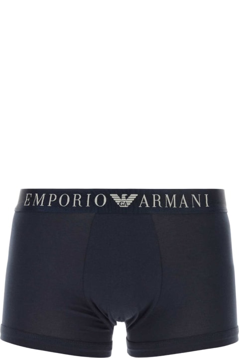 Emporio Armani for Men Emporio Armani Blue Stretch Cotton Boxer