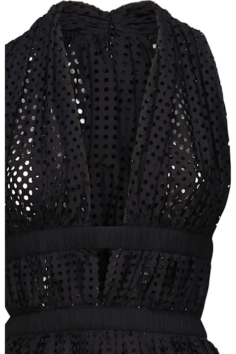 Alaia for Women Alaia Perforated Poplin Mini Dress