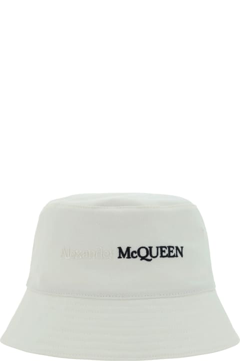 Hats for Men Alexander McQueen Logo Bucket Hat