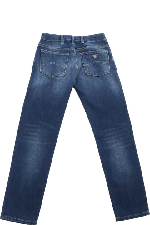 Sale for Boys Emporio Armani Blue Wide Leg Jeans
