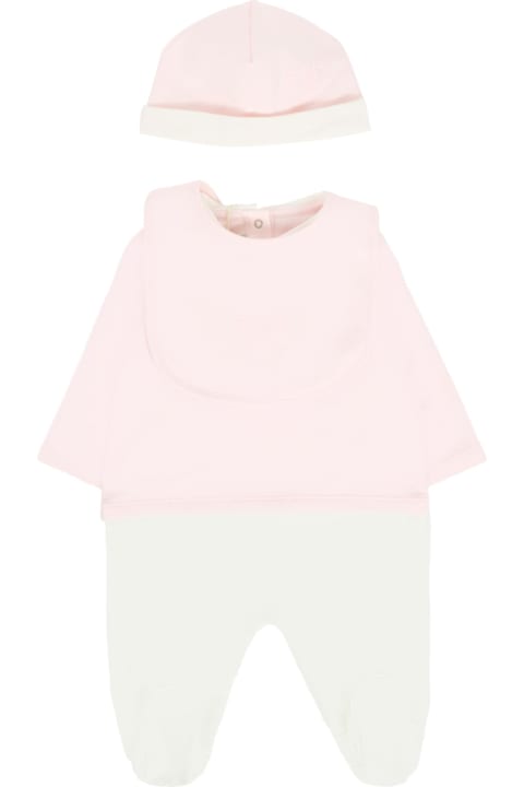 Homeware Fendi Pink Babygrow Suit For Baby Girl With Logo