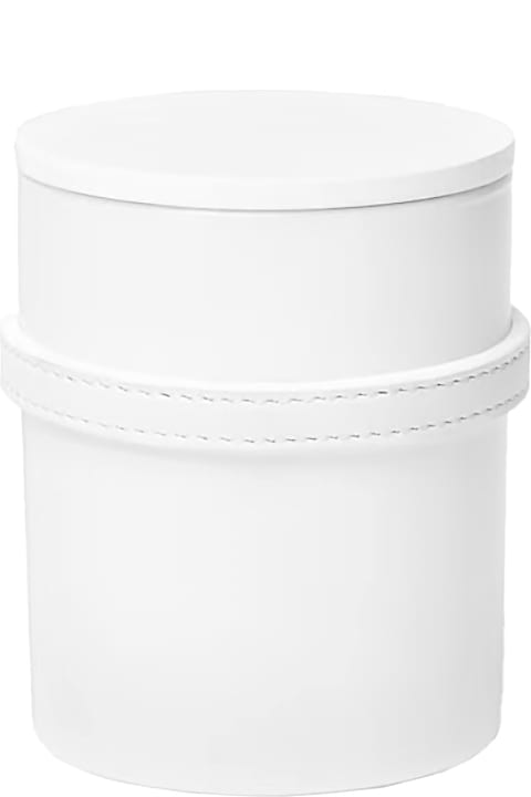  Versaceالمنسوجات وأقمشة الكتان Versace 'medusa 95' White Candle With Wood Lid And Removable Leather Strap In Wood And Glass Home
