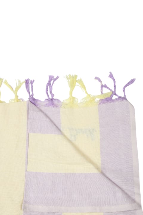 ガールズ MC2 Saint Barthのアクセサリー＆ギフト MC2 Saint Barth Purple Beach Towel For Girl With Logo