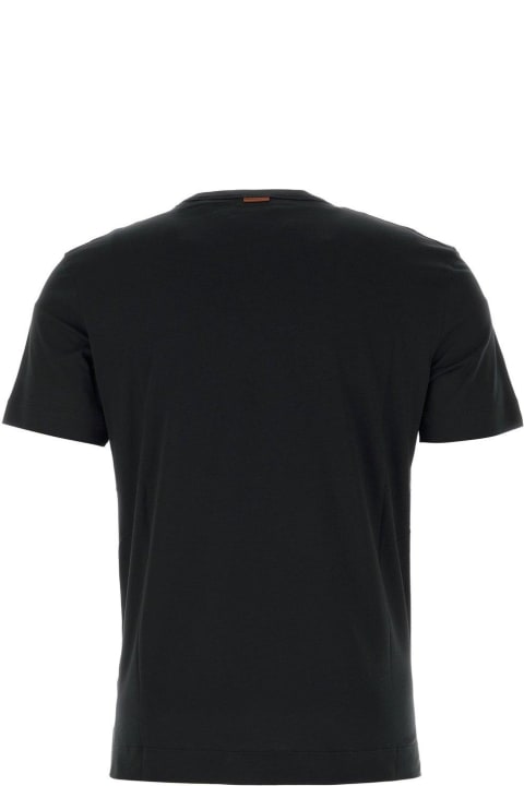 Zegna Clothing for Men Zegna Logo Embroidered Crewneck T-shirt