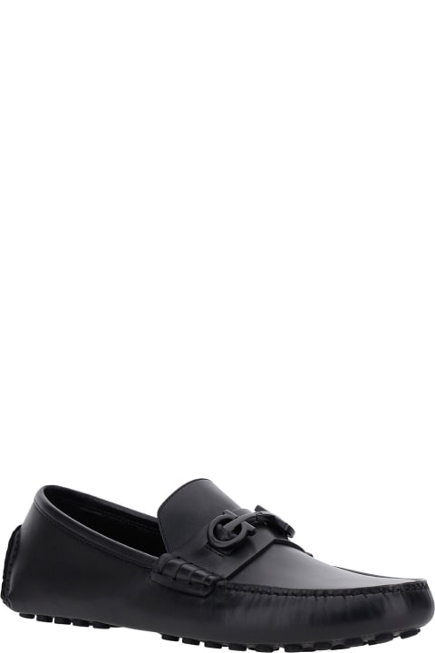 ウィメンズ Ferragamoのローファー＆デッキシューズ Ferragamo Black Loafers With Tonal Gancini Detail In Leather Man