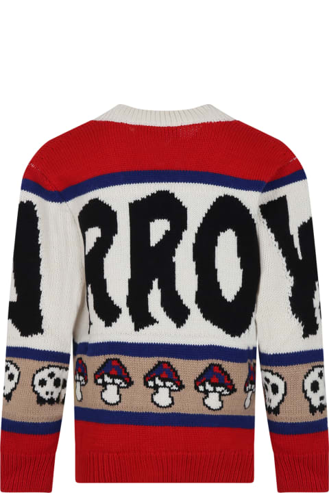 Barrow Sweaters & Sweatshirts for Boys Barrow Ivory Cardigan For Kids With Smiley