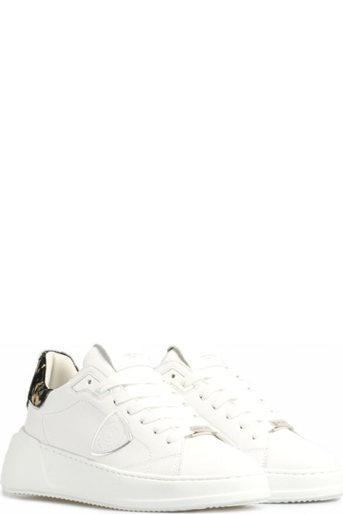 Philippe Model for Women Philippe Model Tres Temple Sneaker White And Animalier