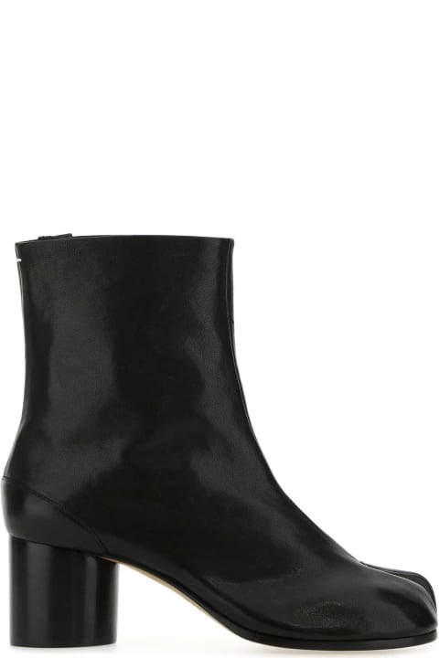 Maison Margiela Black Leather Tabi Ankle Boots