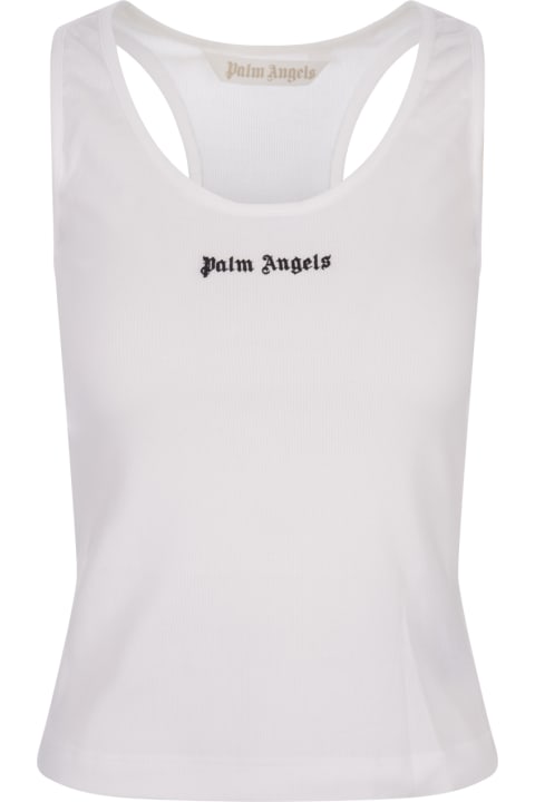 Topwear for Women Palm Angels White Embroidered Tank Top