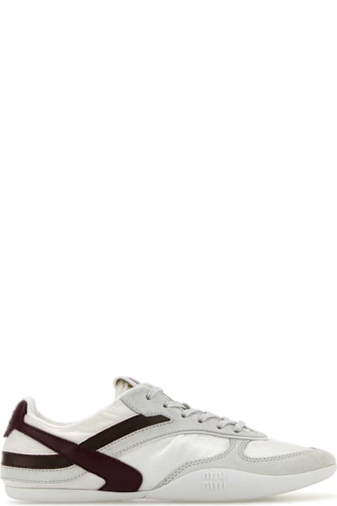 Miu Miu Two-tone Tech Fabric And Suede Gymnasium Sneakers