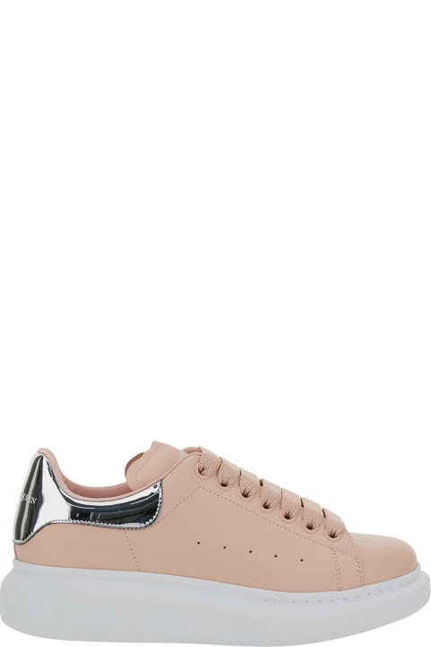 Fashion for Women Alexander McQueen Low Top Sneakers With Oversized Platform And Metallic Heel Tab In Leather