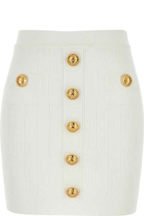 Homeware Balmain Mini Skirt In White Viscose Blend