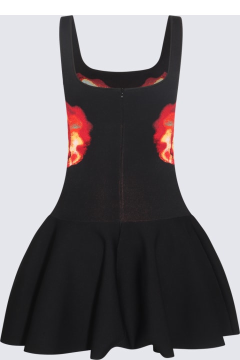 Alexander McQueen Dresses for Women Alexander McQueen Black Multicolour Viscose Blend Dress