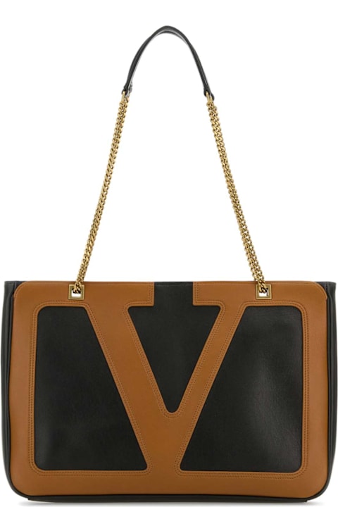 Valentino Garavani Black Nappa Leather Medium Viva Superstar Shopping Bag