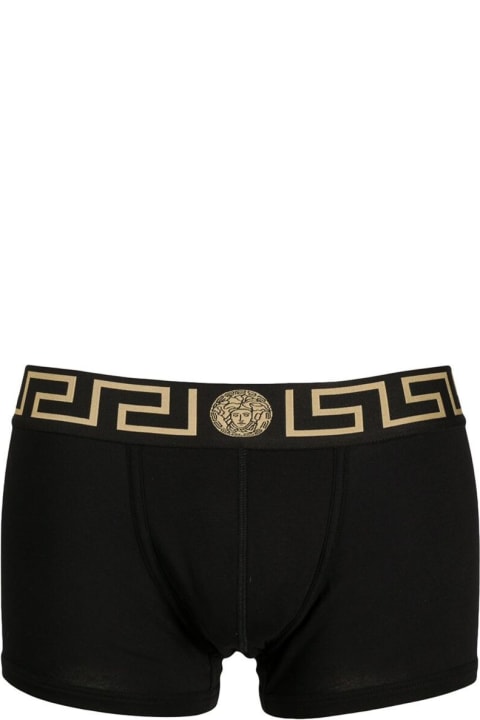 Versace Underwear for Men Versace Men's Black Cotton Boxers With Medusa Logo