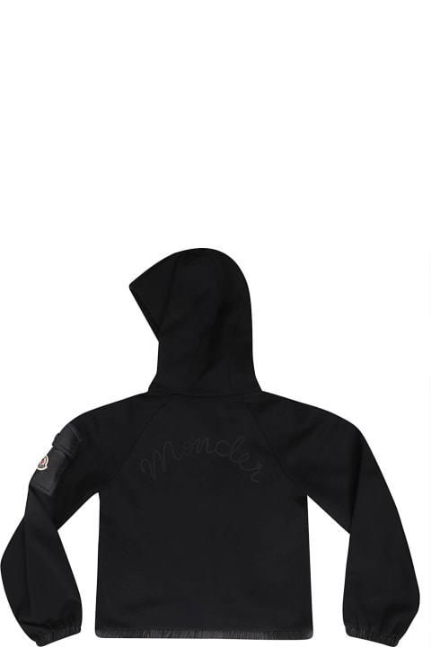 Topwear for Girls Moncler Logo Sleeve Zip Hoodie