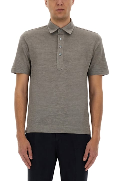 Shirts for Men Zegna Lightweight Short Sleeved Polo Shirt