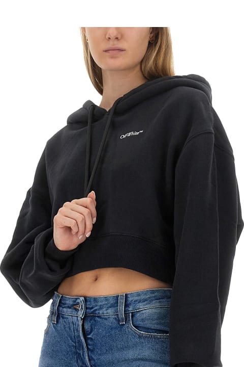 Fleeces & Tracksuits for Women Off-White Cropped Sweatshirt