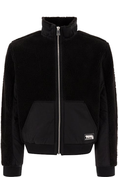 Maison Kitsuné Coats & Jackets for Men Maison Kitsuné Flash Fox Patch Zipped Fleece Jacket