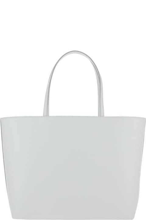 Bags for Women Dolce & Gabbana 'dg Logo' White Medium Shopper In Leather Woman