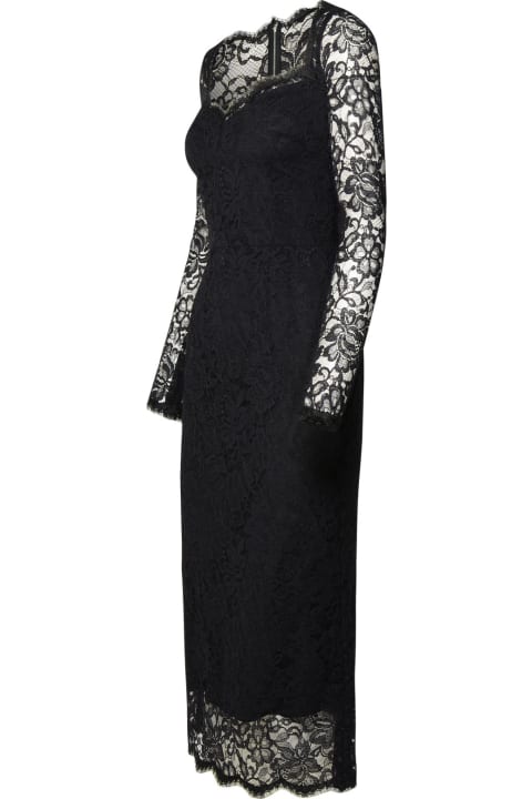 Dolce & Gabbana for Women Dolce & Gabbana Midi Dress In Floral Chantilly Lace