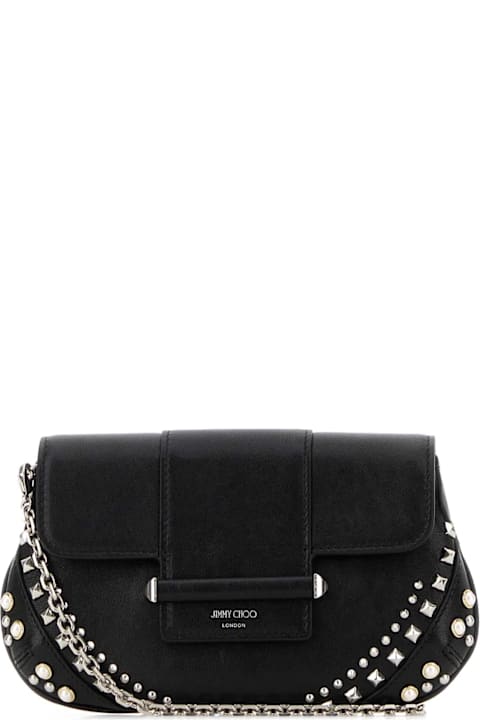 أدوات منزلية Jimmy Choo Black Leather Bar Clutch