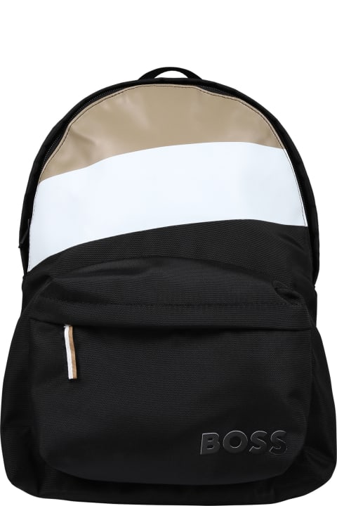 Fashion for Kids Hugo Boss Black Backpack For Boy With Logo