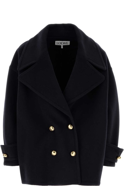 Loewe for Women Loewe Midnight Blue Wool Coat