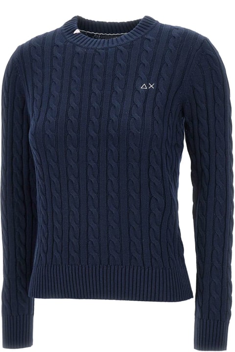 ウィメンズ Sun 68のウェア Sun 68 'round Neck Cable' Cotton Sweater