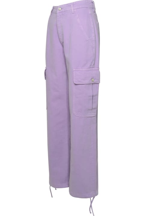 M05CH1N0 Jeans Pants & Shorts for Women M05CH1N0 Jeans Lilac Cotton Cargo Pants