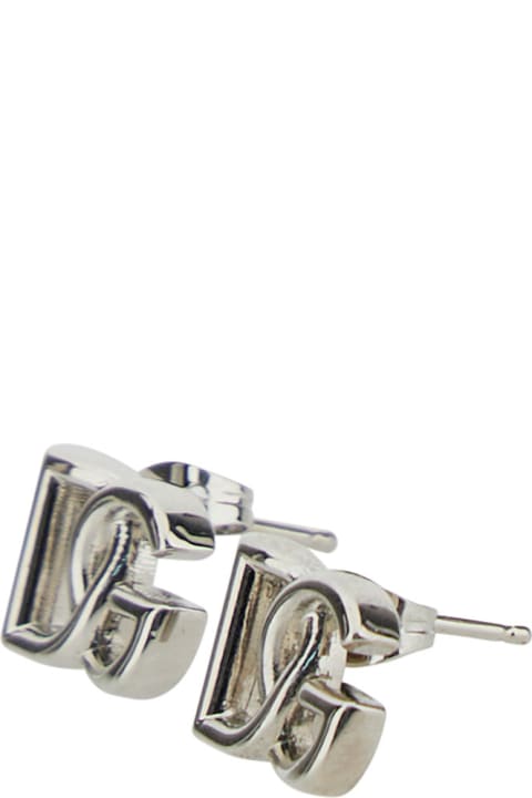 Earrings With Dg Logo In Silver Plated Brass Woman