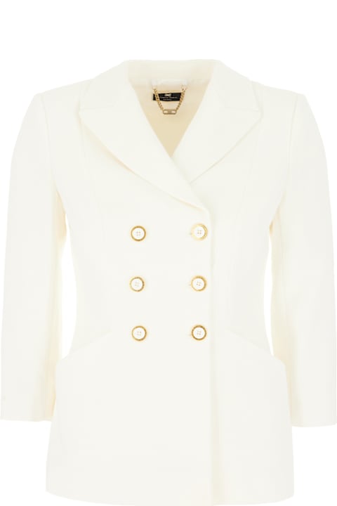 Elisabetta Franchi for Women Elisabetta Franchi White Stretch Viscose Blazer