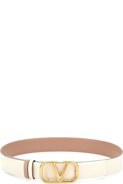 Valentino Garavani Accessories for Women Valentino Garavani Ivory Leather Reversible Belt