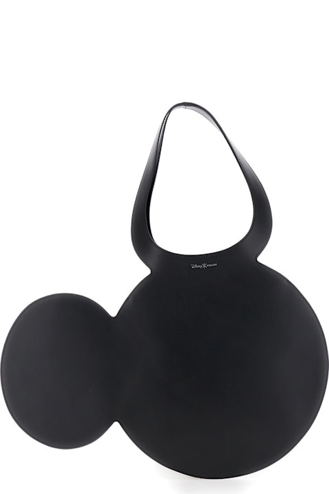 Coperni Bags for Women Coperni 'mickey' Black Handbag With Cut-out Handle And Logo Lettering On The Front In Leather Woman