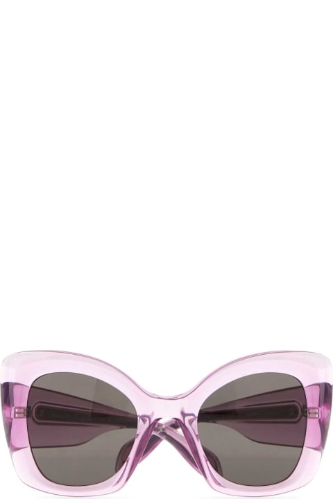 Alexander McQueen Accessories for Women Alexander McQueen Pink Acetate The Curve Sunglasses