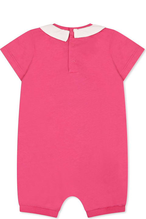 Homeware Moschino Fuchsia Romper For Baby Girl With Teddy Bear