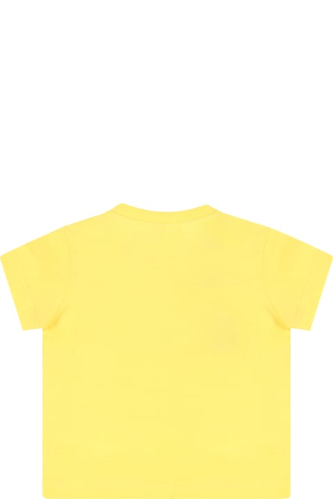 Moschino T-Shirts & Polo Shirts for Baby Boys Moschino Yellow T-shirt For Babykids With Teddy Bear