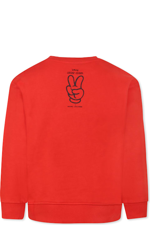 Little Marc Jacobs Sweaters & Sweatshirts for Boys Little Marc Jacobs Red Sweatshirt For Boy With Mickey Mouse