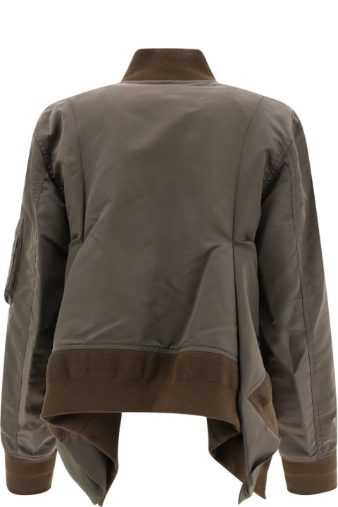 Sacai Coats & Jackets for Women Sacai Zip-up Asymmetric Bomber Jacket