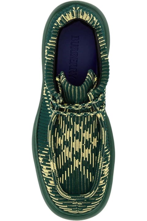Burberry Ekd Check-printed Lace-up Derby Shoes | italist