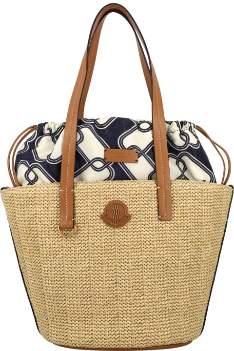 Moncler Bags for Women Moncler Hubba Small Raffia Tote