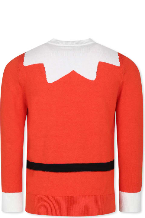 Homeware Stella McCartney Kids Red Sweater For Kids With Jacquard Belt