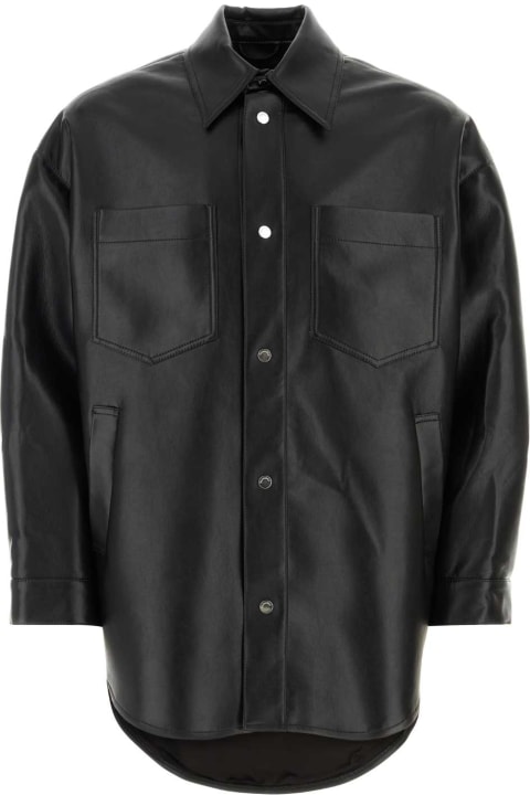 Nanushka Clothing for Men Nanushka Black Synthetic Leather Oversize Martin Shirt
