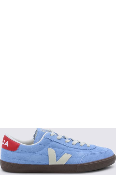 Veja Azure And White Leather Panenka Sneakers