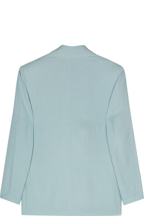 Antonelli Coats & Jackets for Women Antonelli Sky Blue Linen Blend Greve Blazer