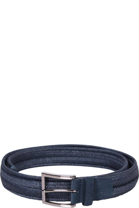 Belts for Men Orciani Blue Woven Belt