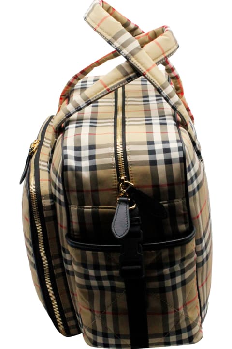 Burberry for Boys Burberry Quilted Nylon Bag With Check Pattern And With Detachable And Adjustable Shoulder Strap And Double-slider Zip Closure Measures 43 X 17 X30