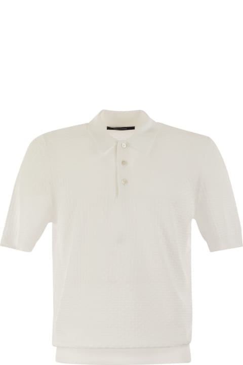 Tagliatore Topwear for Men Tagliatore Knitted Cotton Polo Shirt