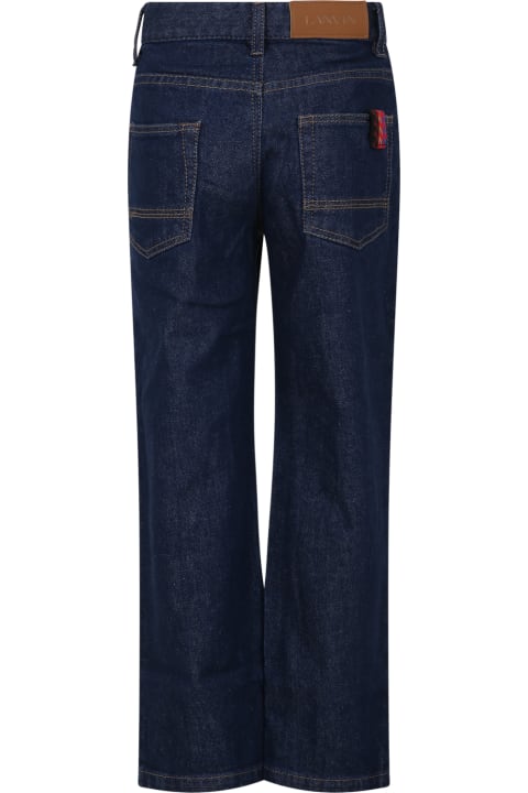 Homeware Lanvin Light-blue Jeans For Boy With Embroidered Logo